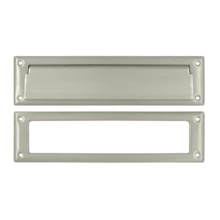 Patioplus 13.12 in. Mail Slot with Interior Frame, Satin Nickel - Solid PA2667158
